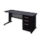 Fusion Fusion Single Pedestal Desks, 30 D X 29 H, 66 W X Wood, Metal MSP6630GY - alternate 1